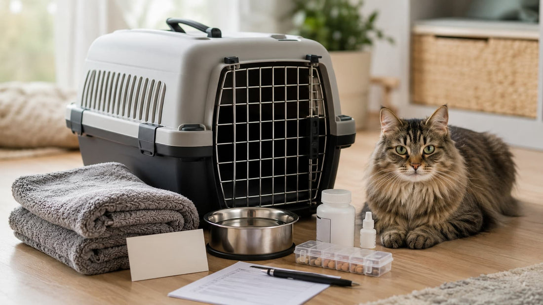 Concerned cat owner preparing for urgent veterinary warning signs