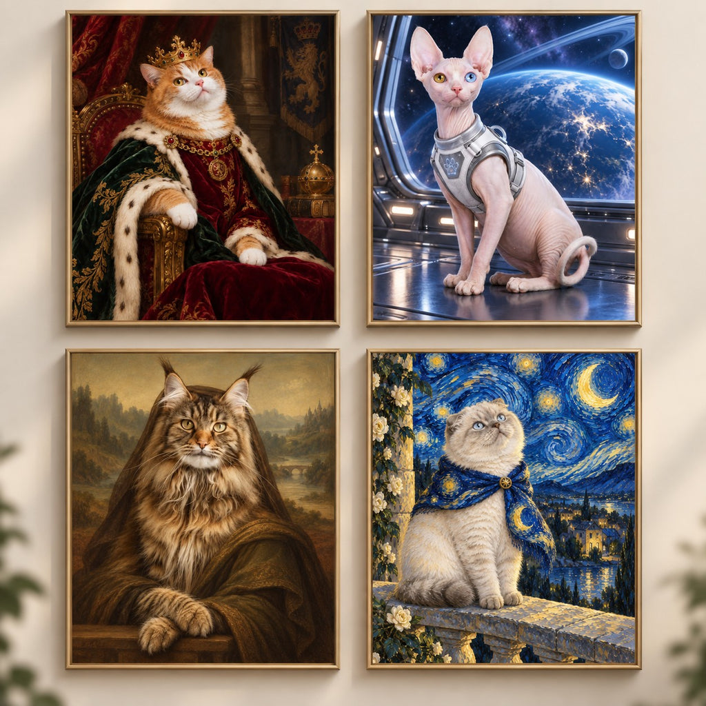 Custom Cat Portraits From Your Pet Photos