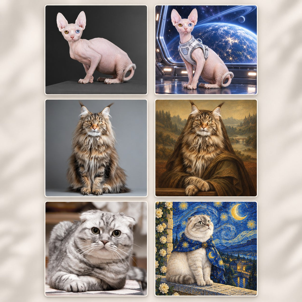 Custom Cat Portraits From Your Pet Photos