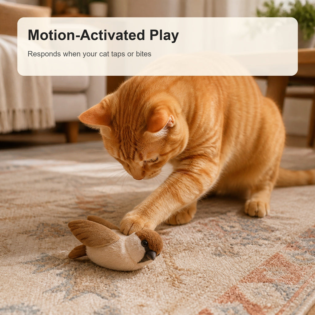 Motion-activated flapping cat toy