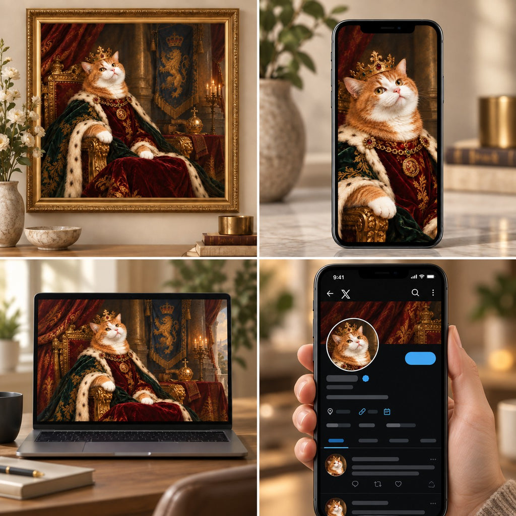 Custom Cat Portraits From Your Pet Photos