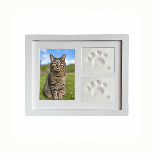 Pet paw print and photo keepsake frame