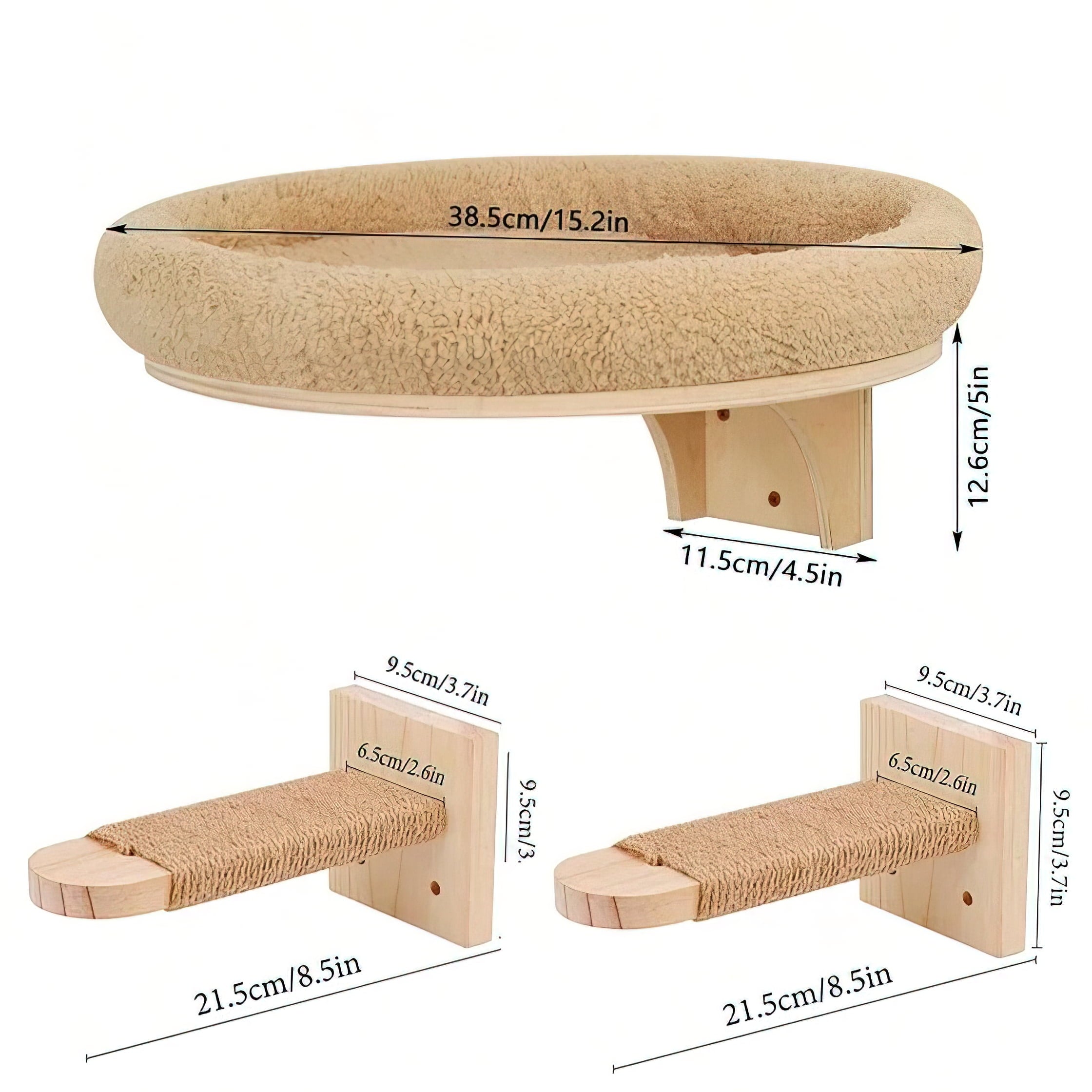 Wall-Mounted Cat Climbing Playground Combo Set