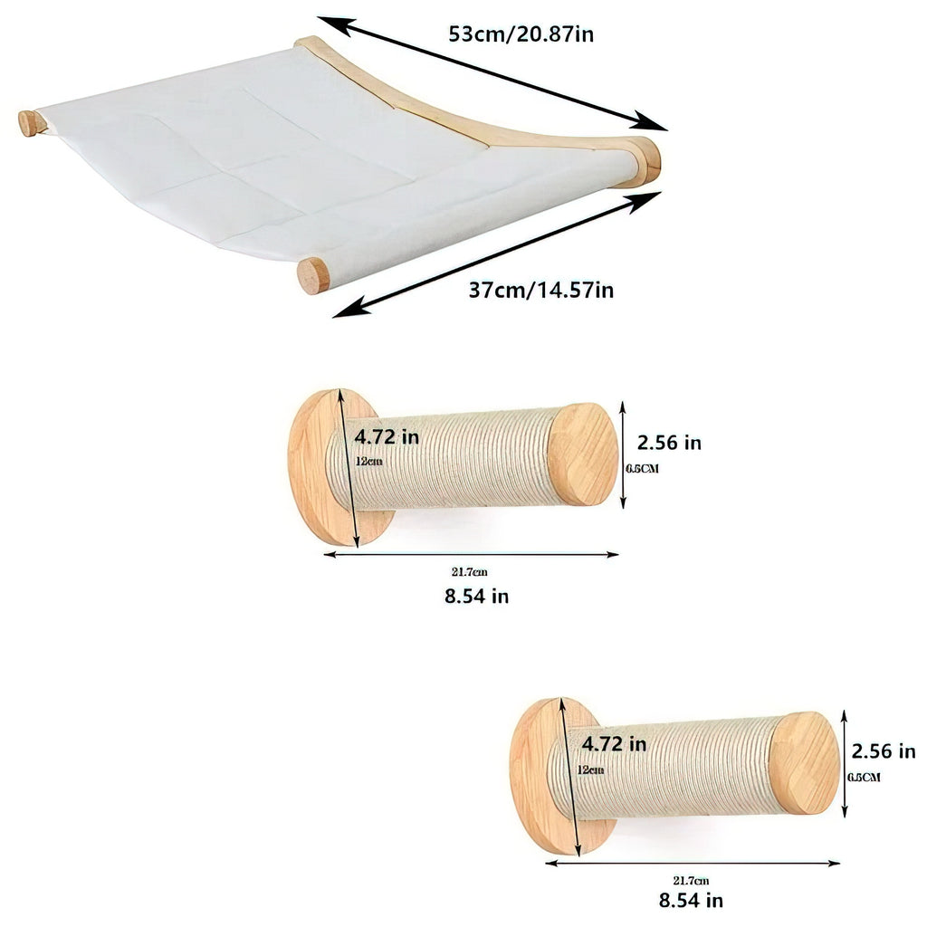 Wall-Mounted Cat Climbing Playground Combo Set