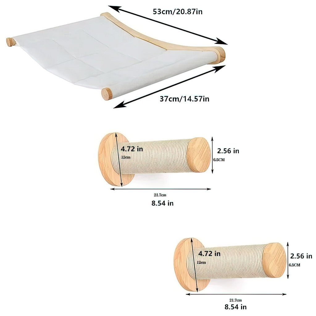 Wall-Mounted Cat Climbing Playground Combo Set