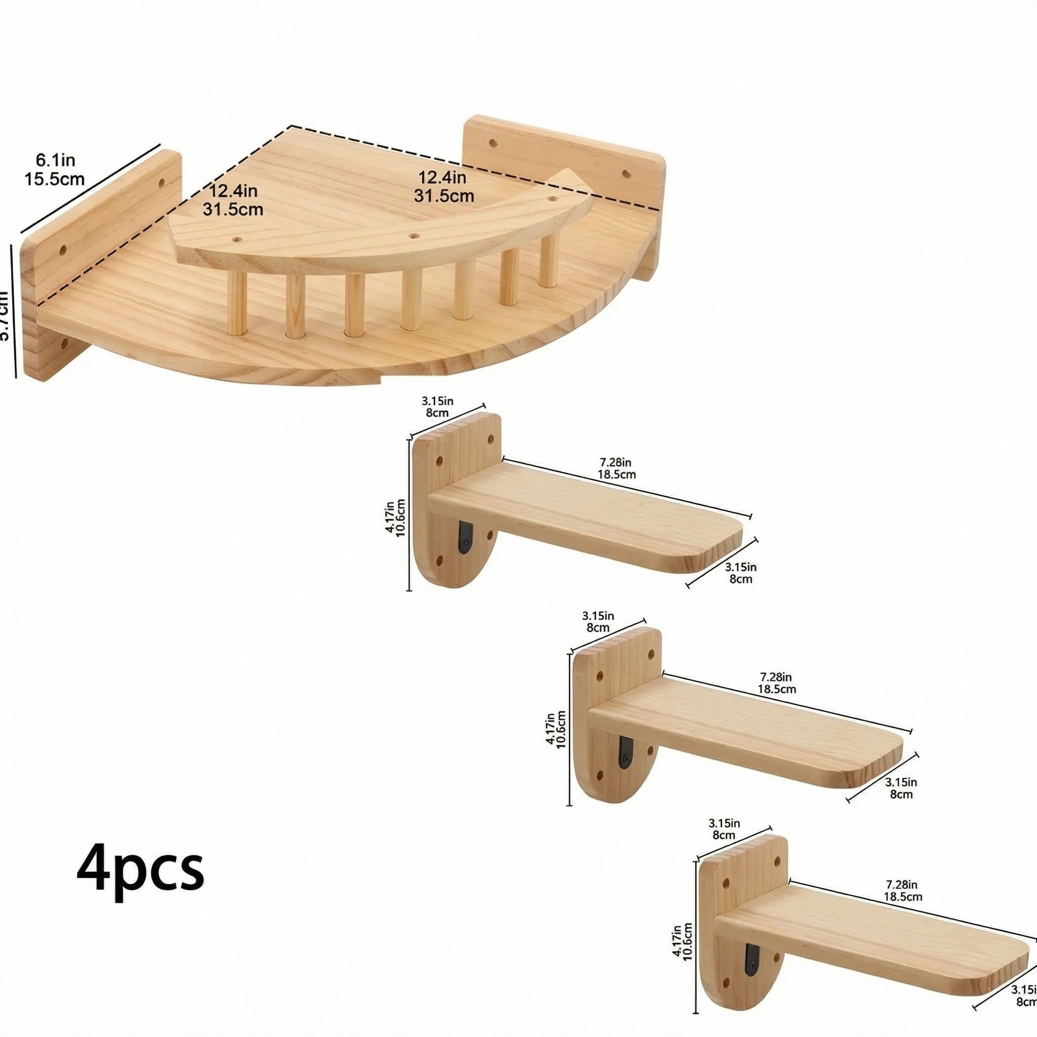 Wall-Mounted Cat Climbing Playground Combo Set