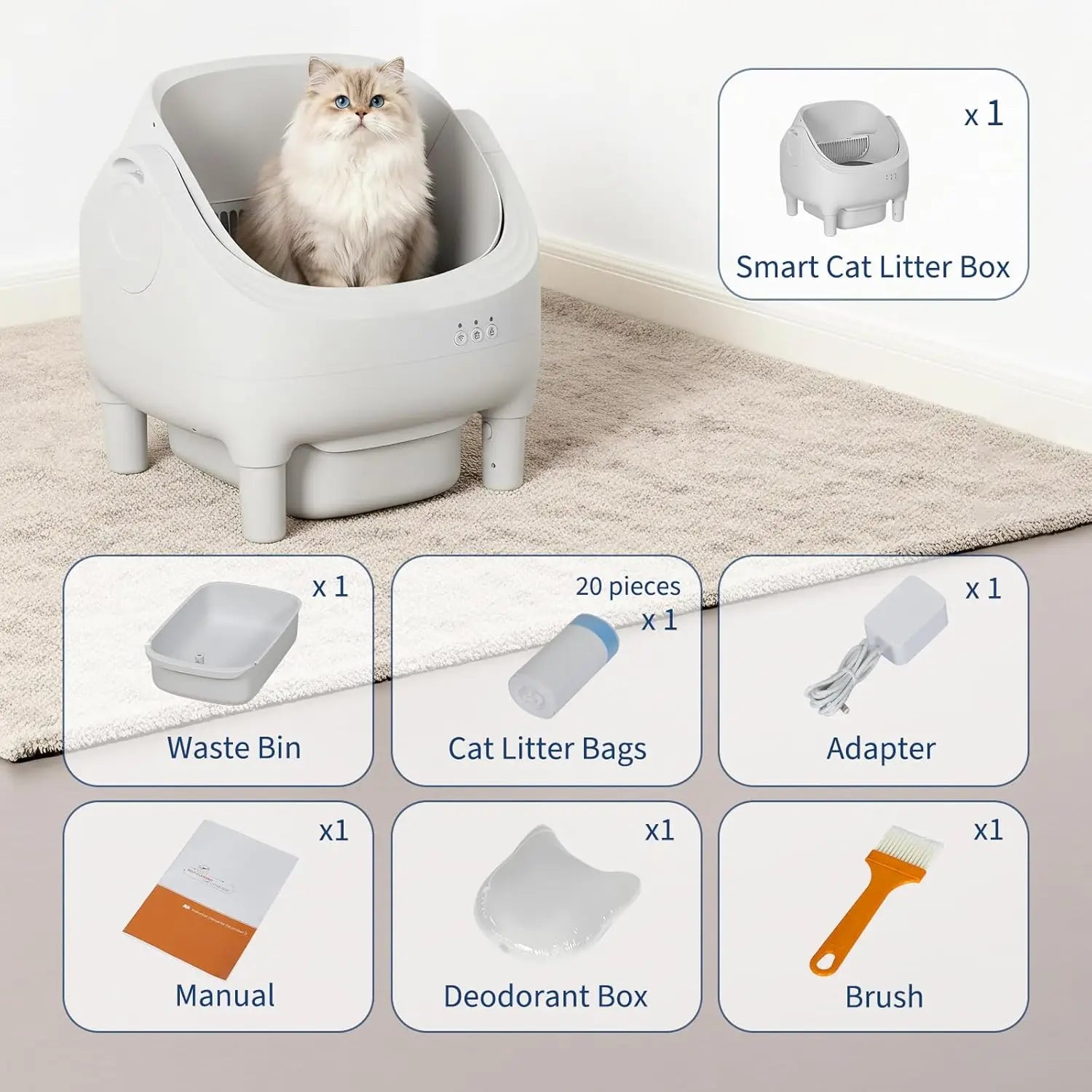 10.5L open-top self-cleaning cat litter box - product view 6