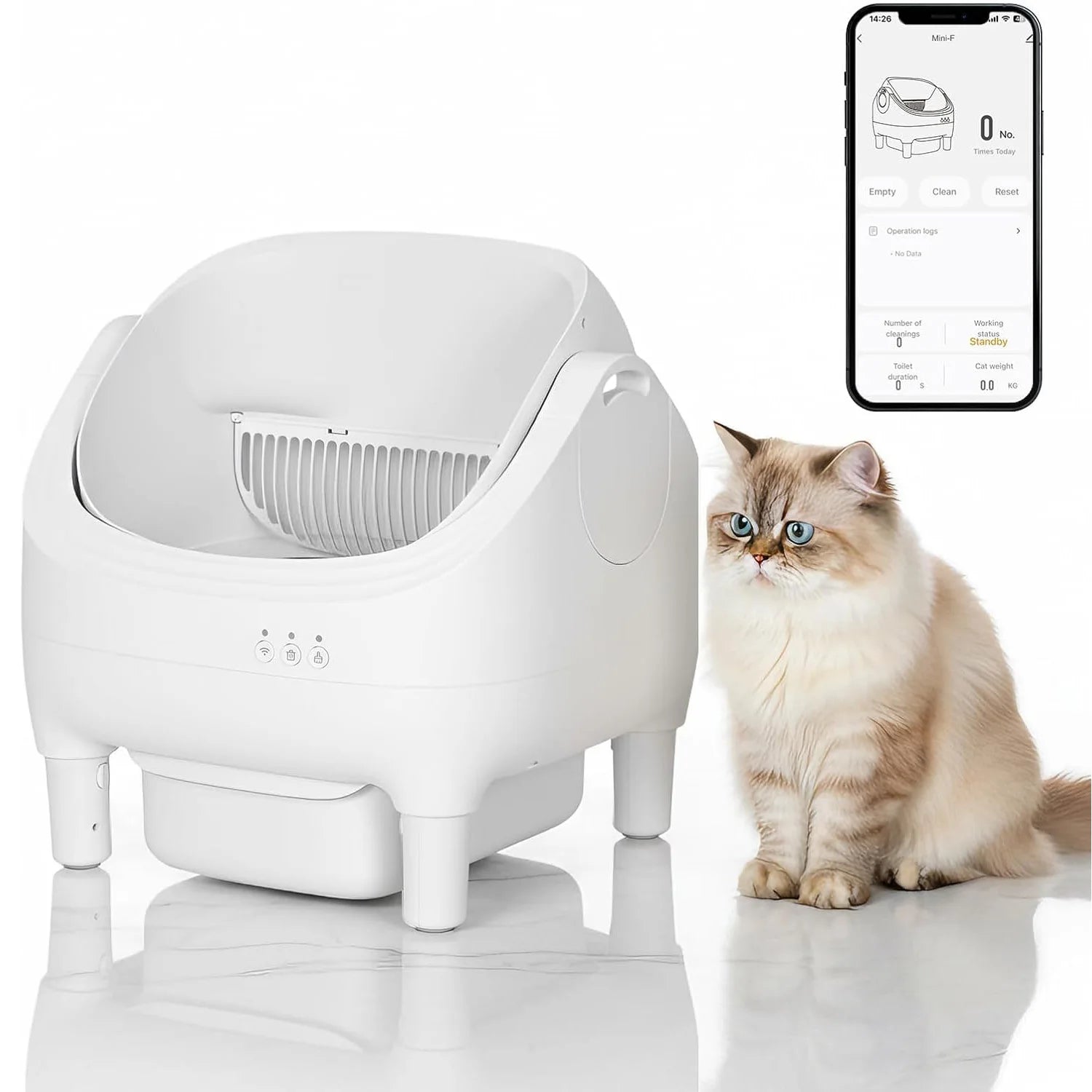10.5L open-top self-cleaning cat litter box - product view 1