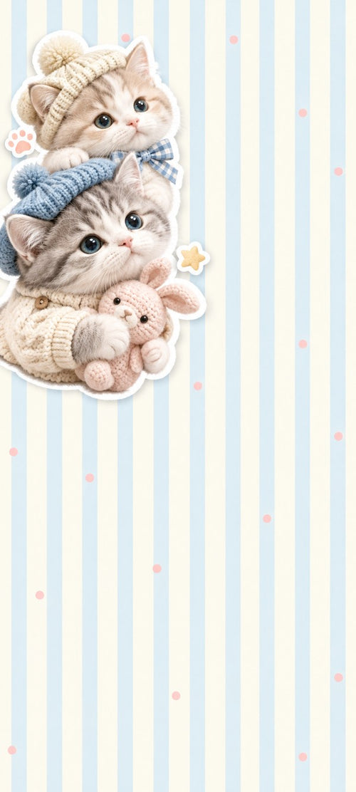 Blue Beret Bunny Cuddles free cat phone wallpaper preview