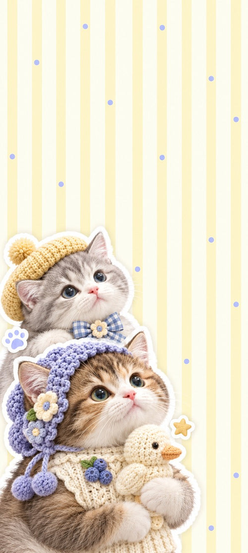 Buttercup Duckling Knit Club free cat phone wallpaper preview