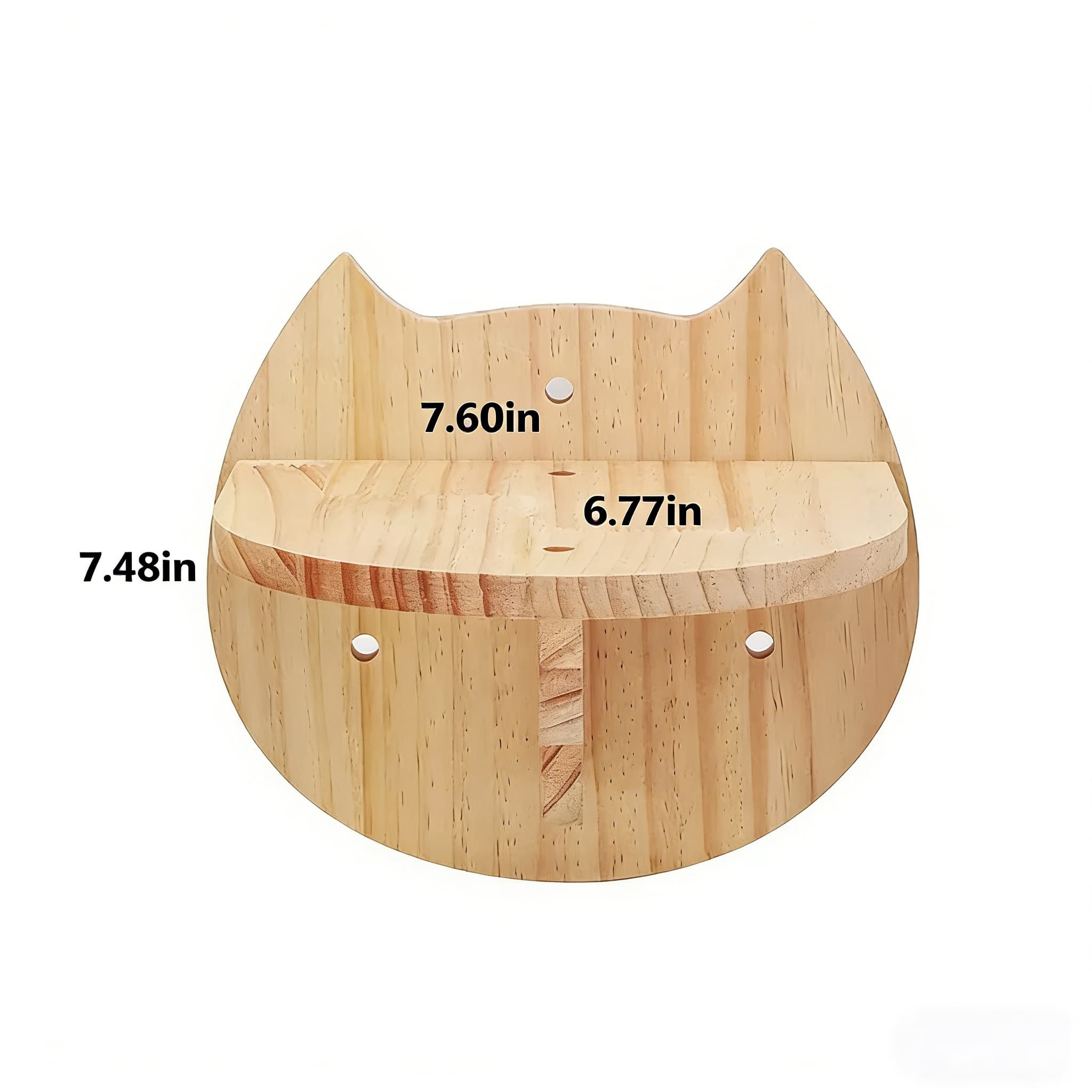 Wooden product with measurements on a white background