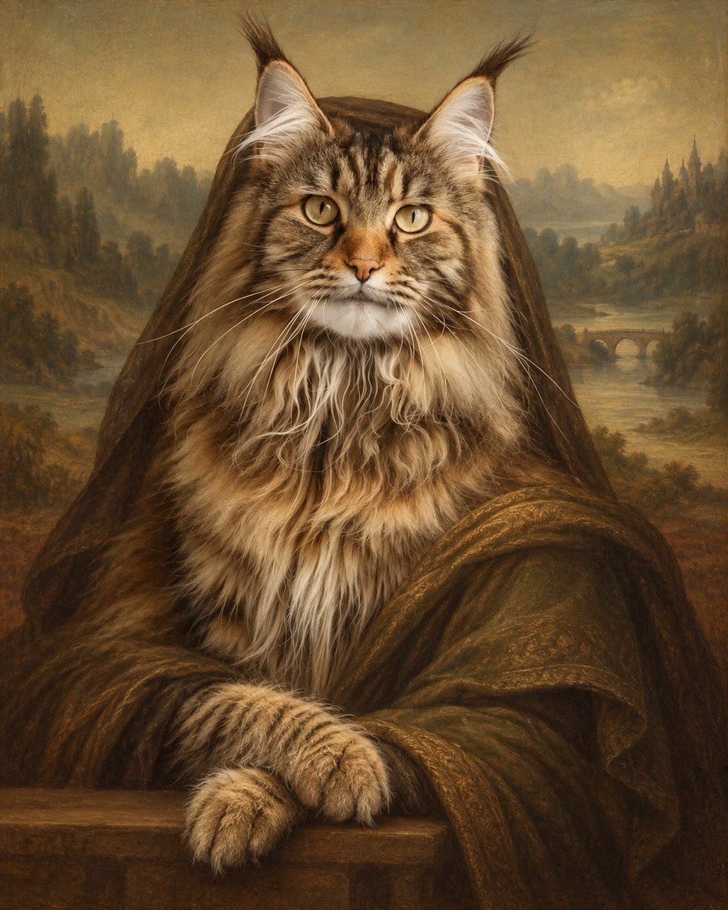 Classic Portrait custom cat portrait example