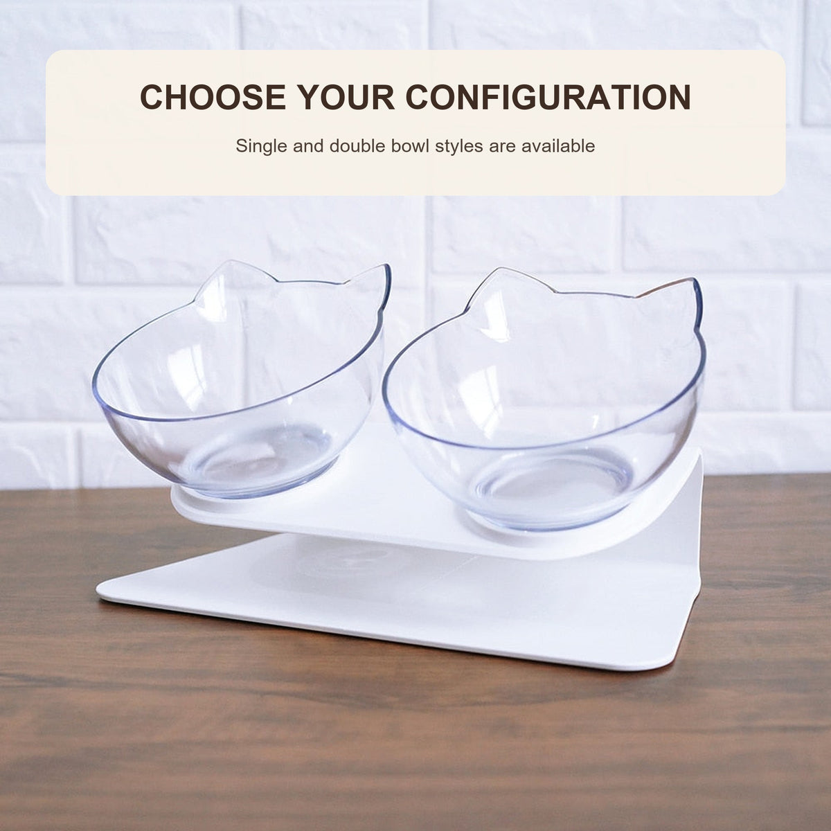Single and double elevated cat bowl options