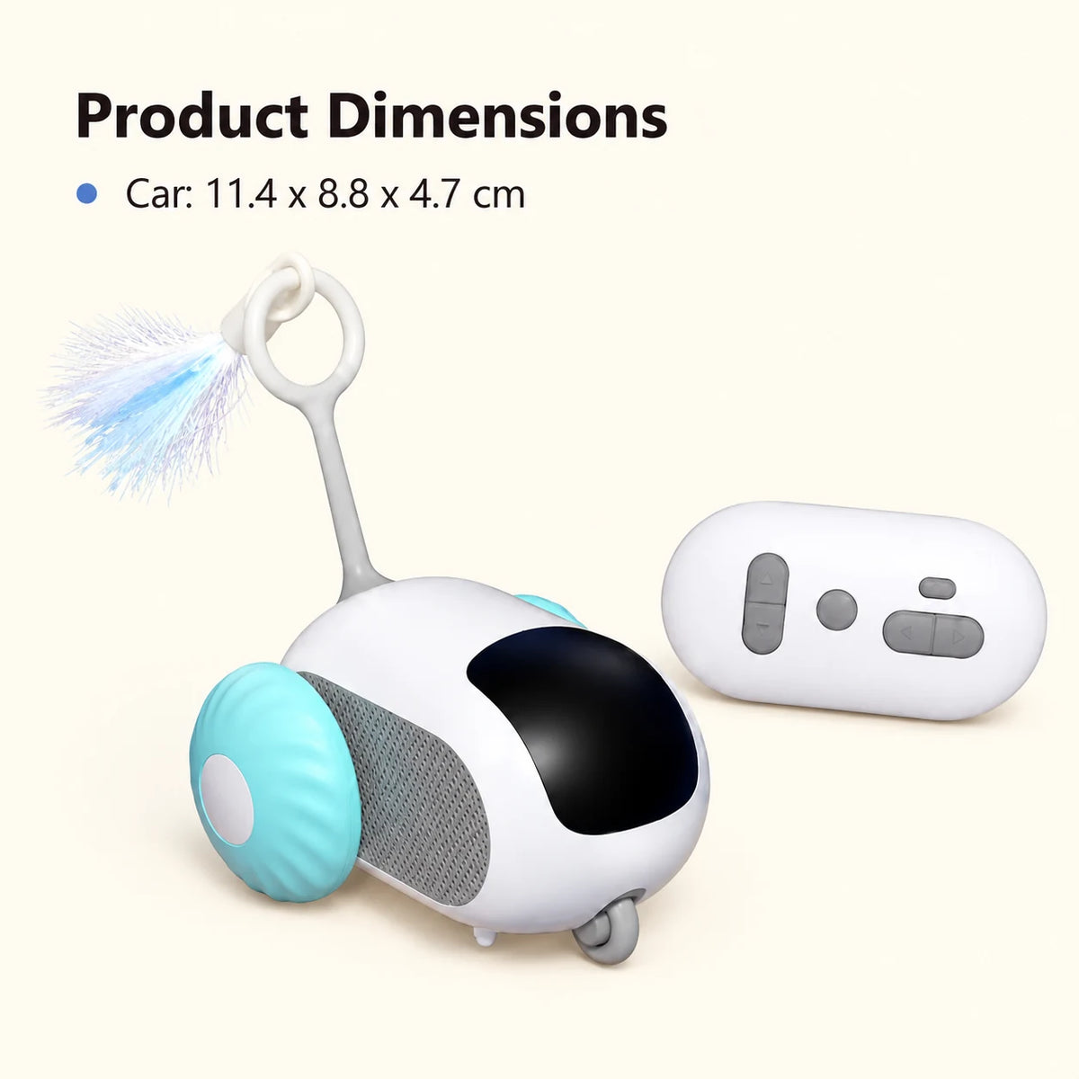 Remote-control cat car toy, 11.4 x 8.8 x 4.7 cm
