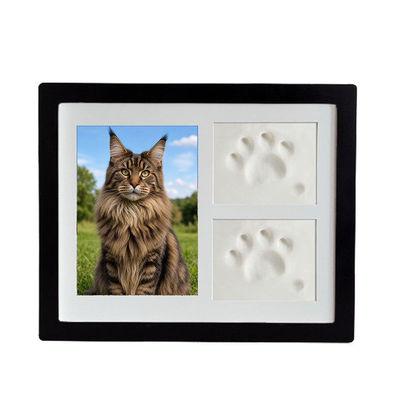 Authentic black cat keepsake frame reference with Maine Coon portrait