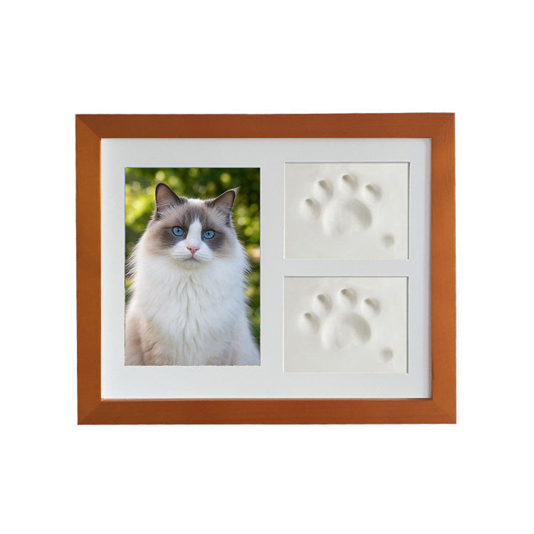 Authentic walnut cat keepsake frame reference with Ragdoll portrait