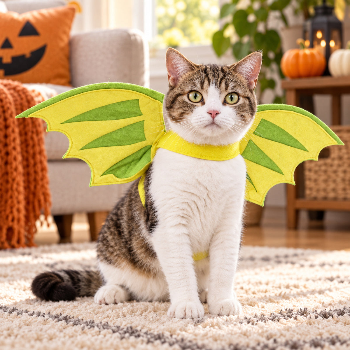 Green Dinosaur Wing Cat Costume - 1