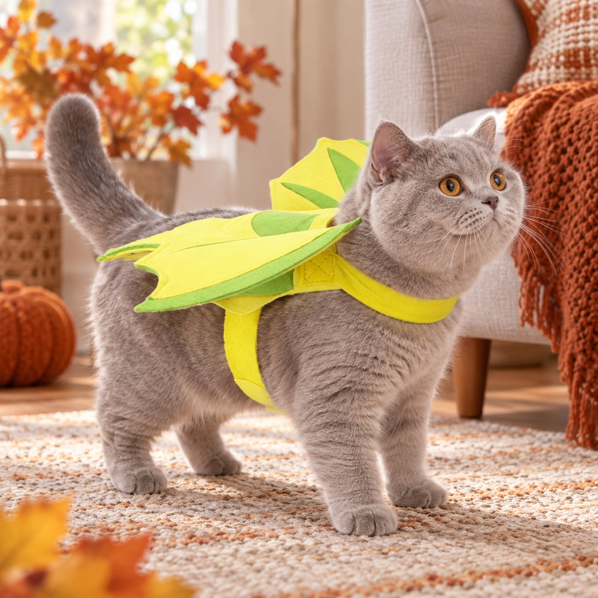Green Dinosaur Wing Cat Costume - 2