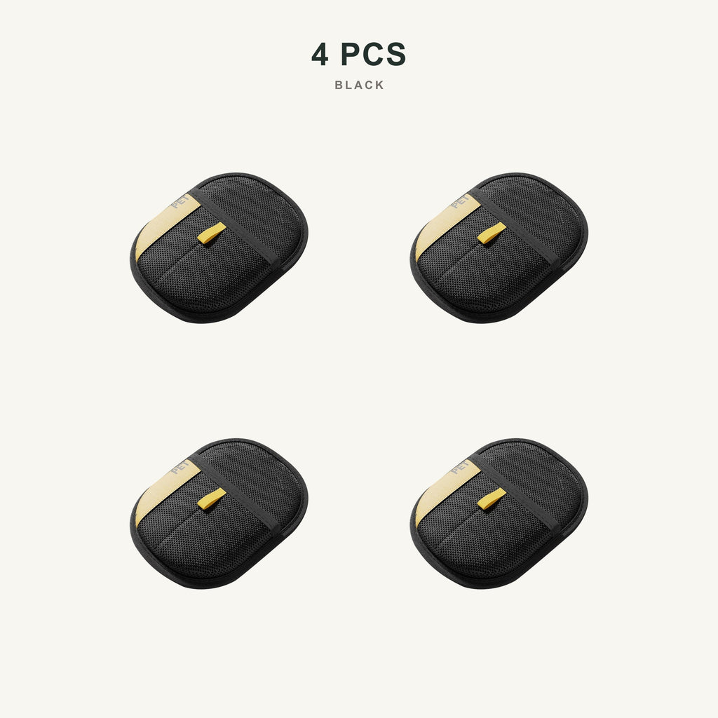 Black 4 piece pack with authentic PET marks visible