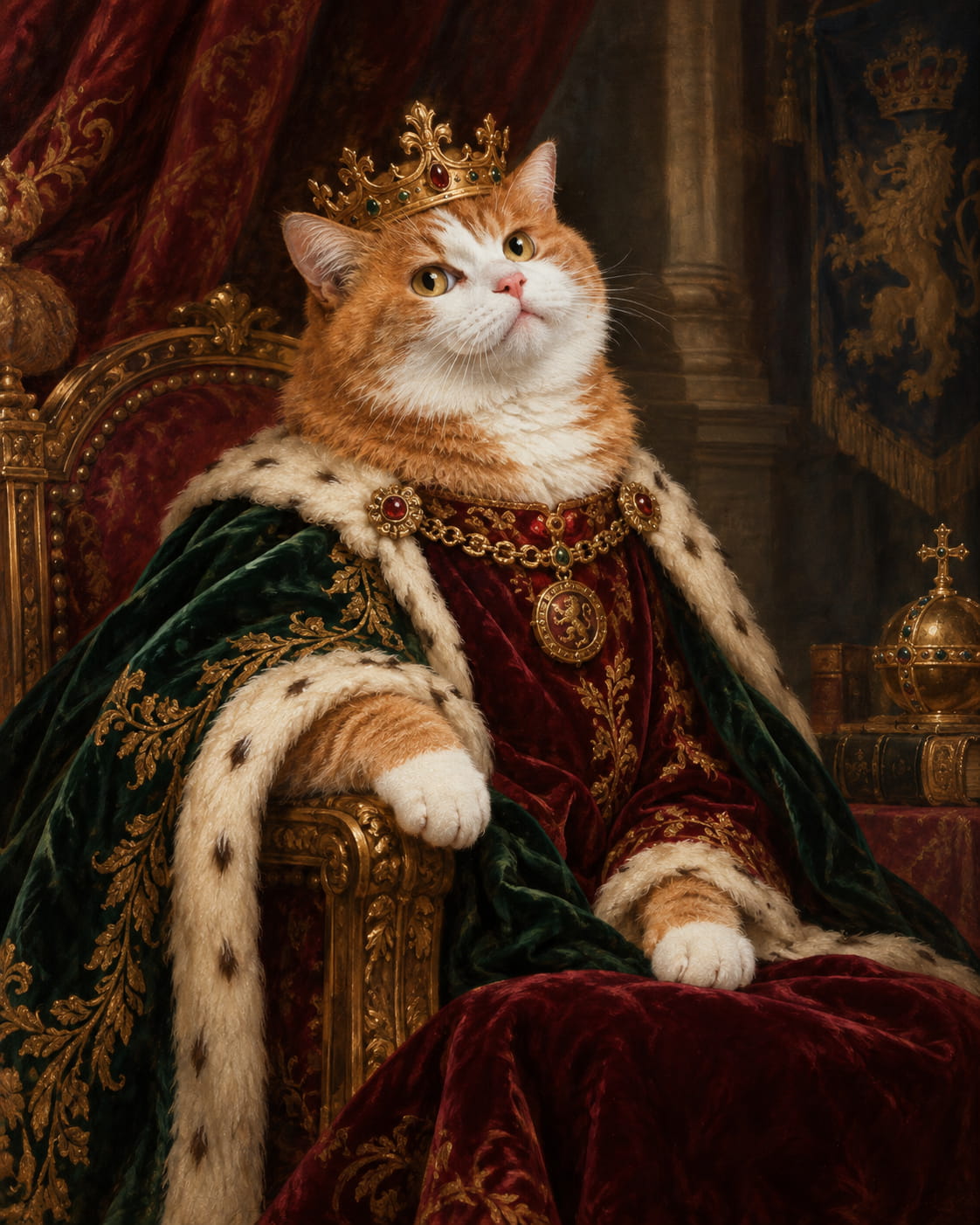 Royal Ruler custom cat portrait example